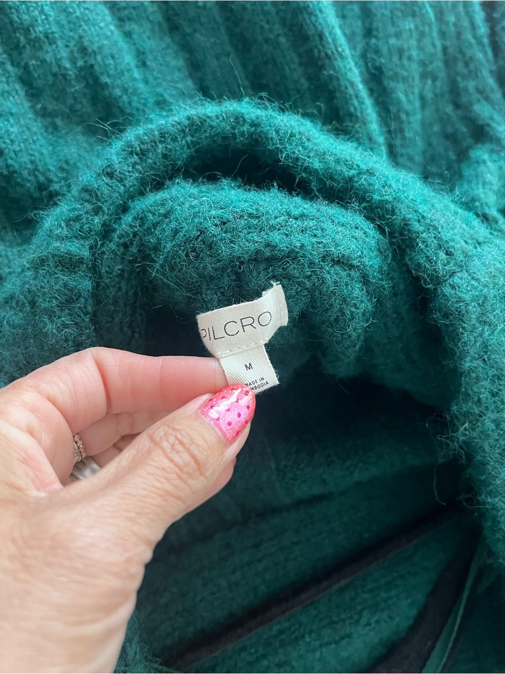 Pilcro Off-the-Shoulder Sweater - Teal Green - Picture 5 of 5